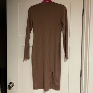 Cocoa Colored Fitted Maternity Dress from Pink Blush